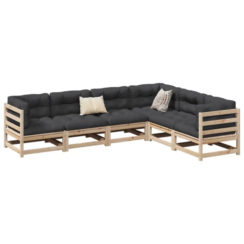 Tuinnsets met massief Douglas vurenhout voor comfortabele buitenruimte - Natuurlijk grenenhout / met kussen - Tuinsets