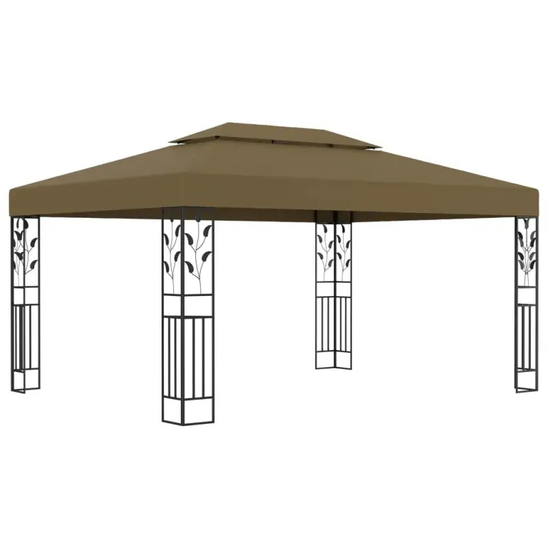 Tuinpaviljoen met dubbel dak van gepoedercoat staal voor buitenevenementen - Taupe / 1 - Partytenten & prieëlen