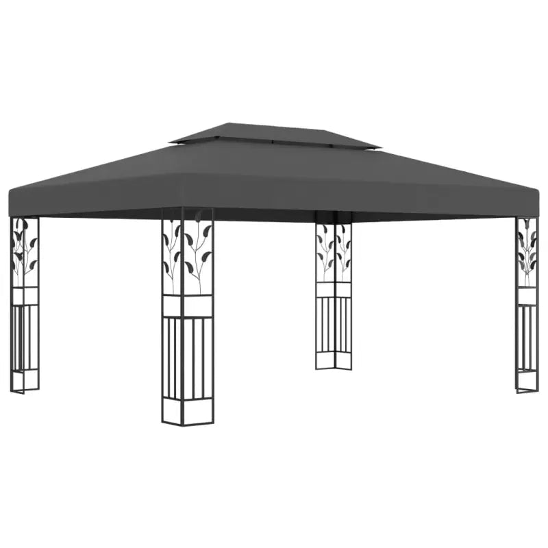Tuinpaviljoen met dubbel dak van gepoedercoat staal voor buitenevenementen - Antraciet / 1 - Partytenten & prieëlen
