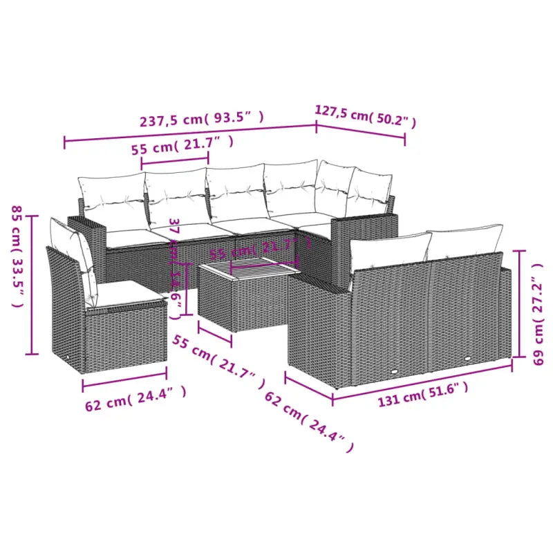 Tuins loungeset in gemengd beige voor comfortabel buiten comfort - beige mix en lichtgrijs - Tuinsets