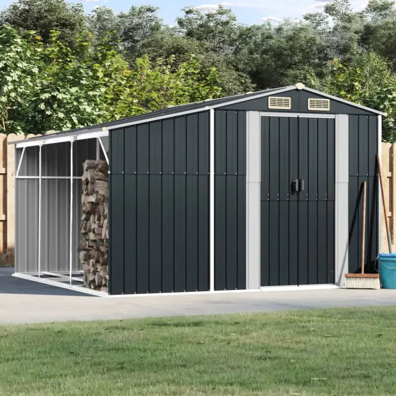 Tuinschuur van gegalvaniseerd staal voor extra opbergruimte en bescherming - Antraciet / 277 x 279 x 179 cm / 1