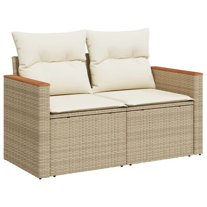 Tuinset in beige materiaal met gepoedercoat staal en afmetingen - Tuinsets