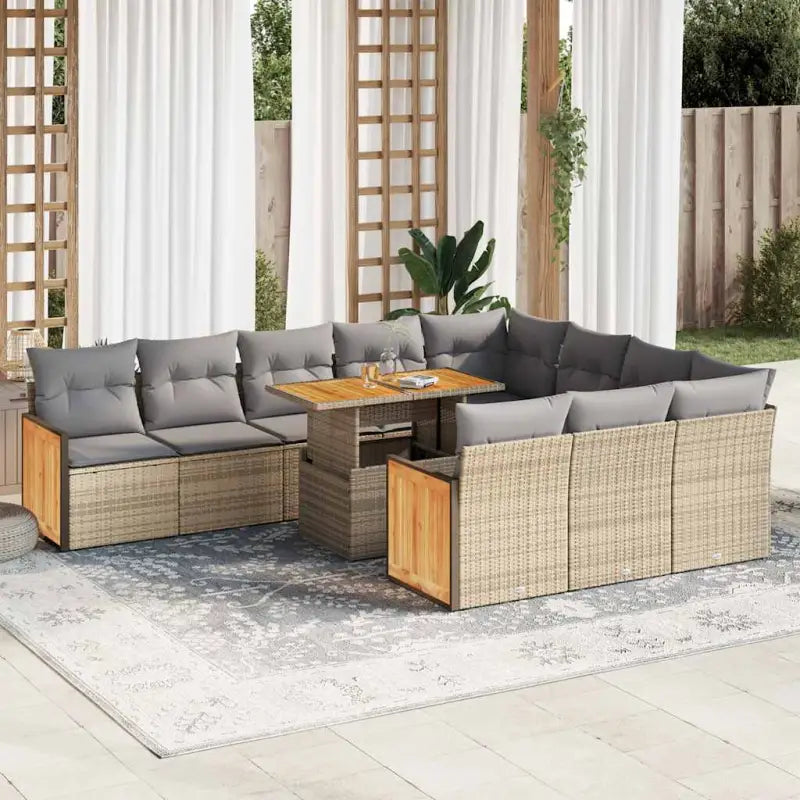 Tuinset in beige materiaal met gepoedercoat staal en comfortabele afmetingen - Tuinsets