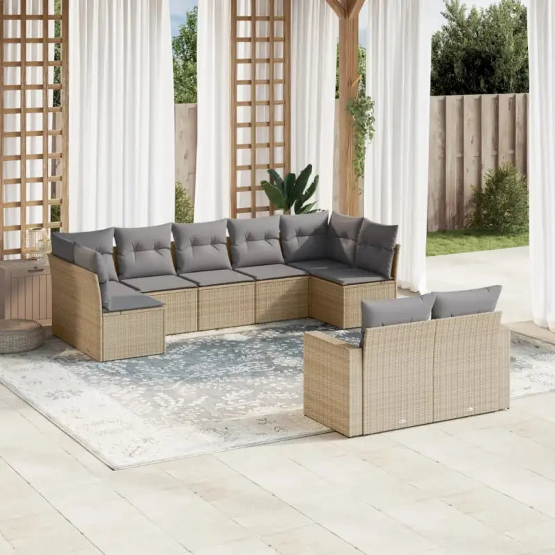 Tuinset in beige materiaal met gepoedercoat staal en comfortabele afmetingen - Beige en grijs / Zonder tafel - Tuinsets
