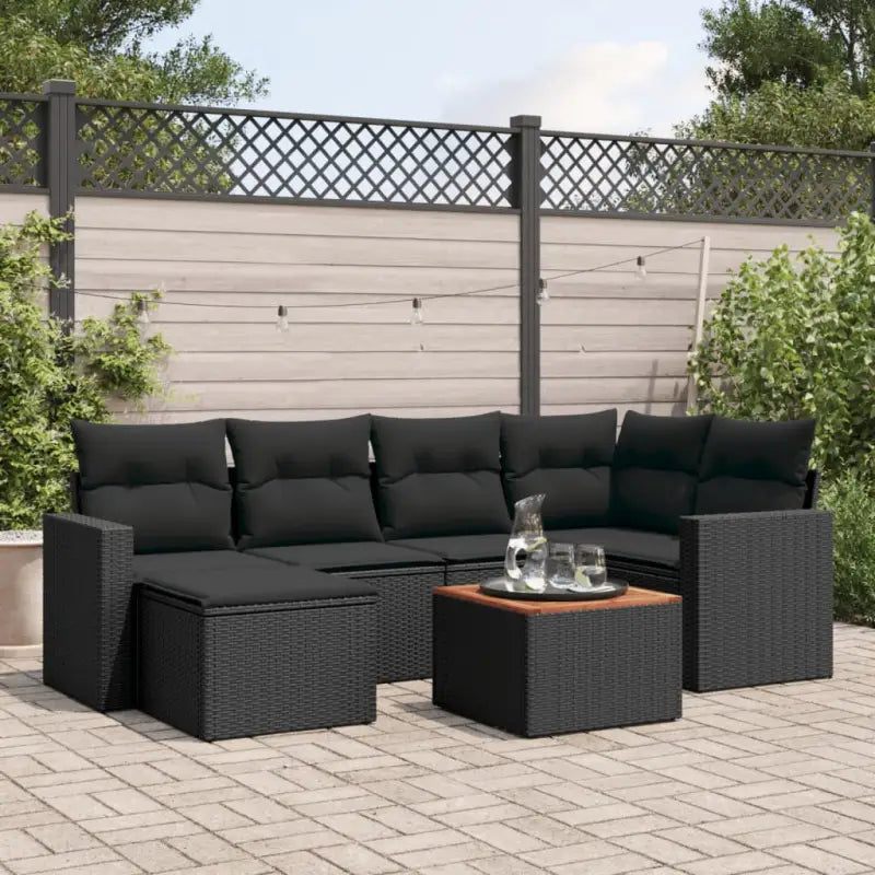 Tuinset in gemengd beige materiaal voor gezellige buitenmomenten - Zwart - Tuinsets