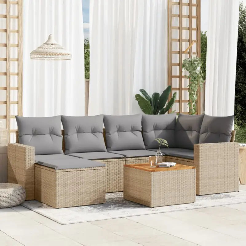 Tuinset in gemengd beige materiaal voor gezellige buitenmomenten - Tuinsets
