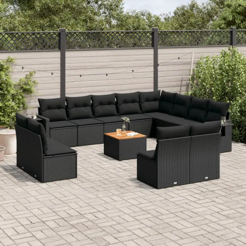 Tuinset in gemengd beige materiaal voor gezellige buitenruimte - Zwart - Tuinsets