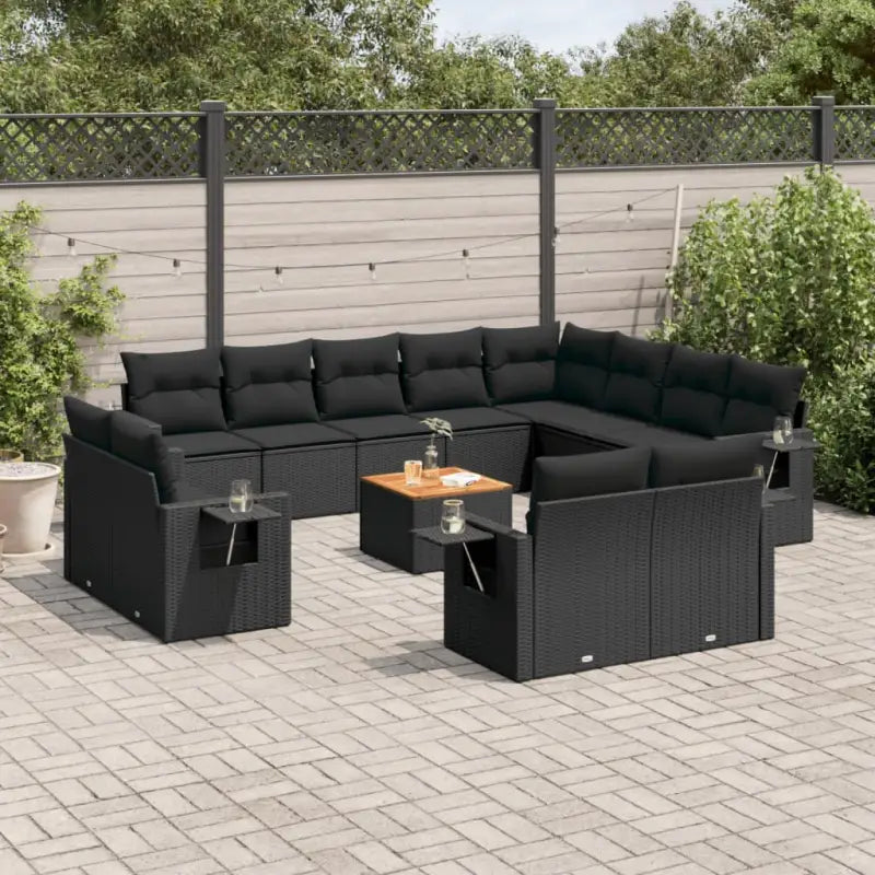 Tuinset in gemengd beige materiaal voor ontspannen buitenplezier - Zwart - Tuinsets