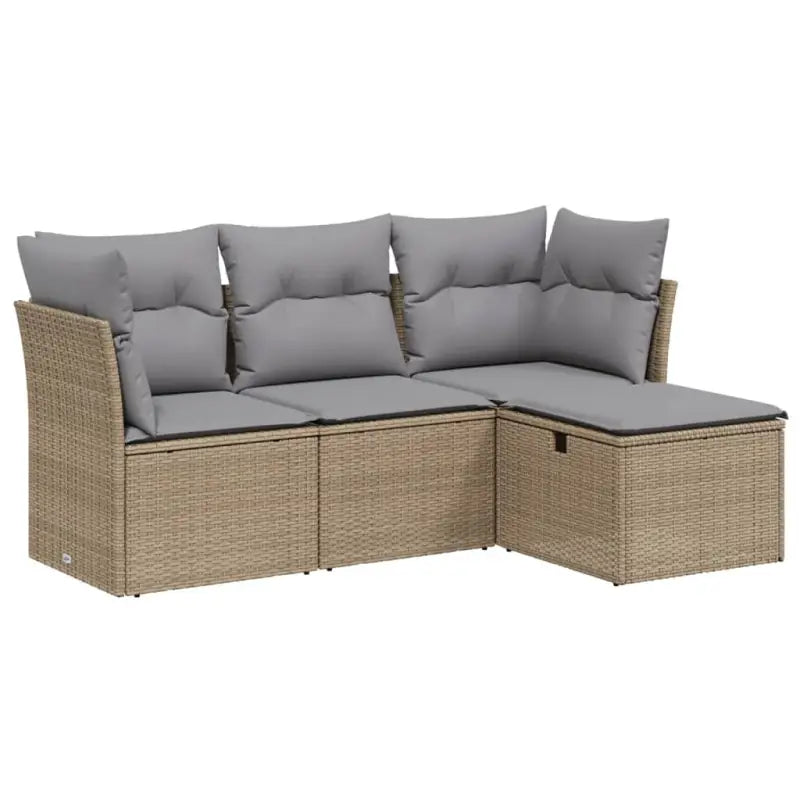 Tuinset in gemengd beige met gepoedercoat staal en afmetingen - Tuinsets