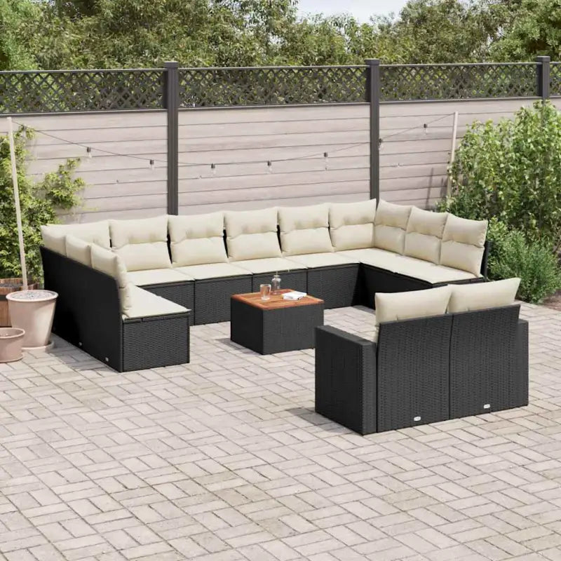 Tuinset in grijs materiaal met gepoedercoat staal afmetingen - Zwart en crème - Tuinsets