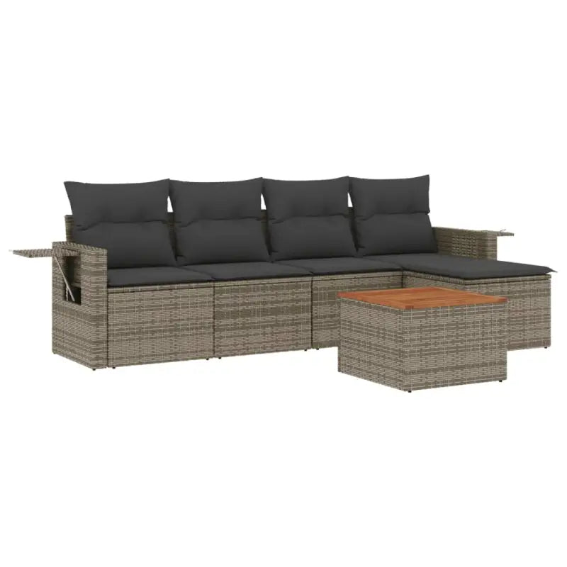 Tuinset in grijs materiaal met gepoedercoat staal en afmetingen - Tuinsets