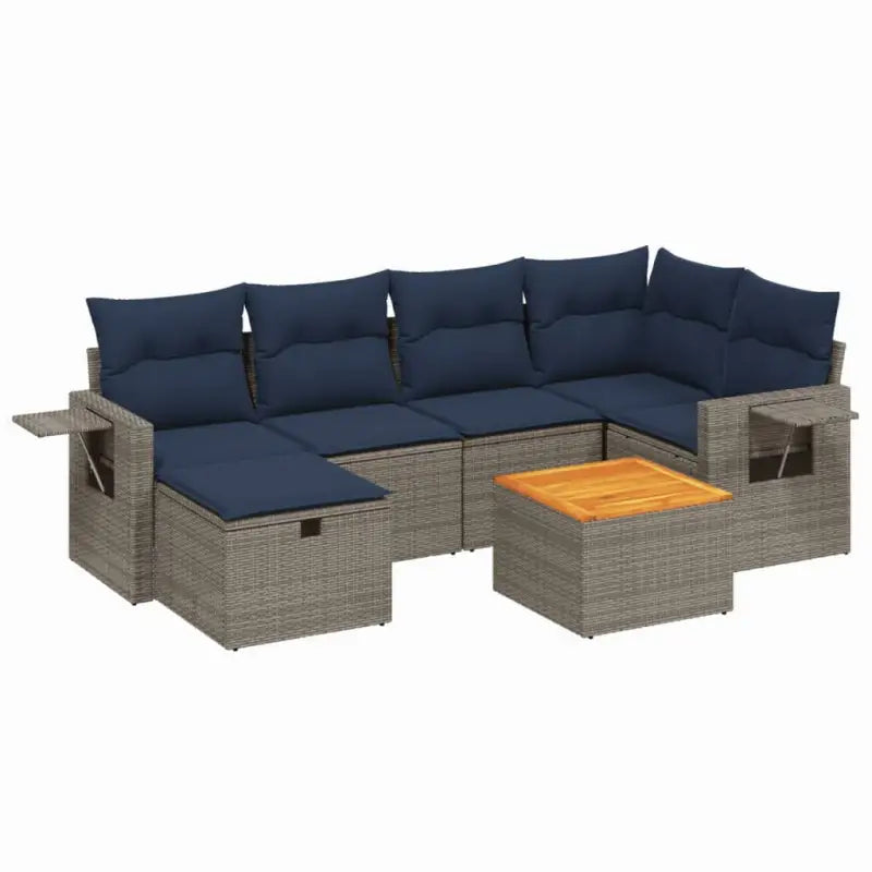 Tuinset in grijs materiaal met gepoedercoat staal en afmetingen - Tuinsets