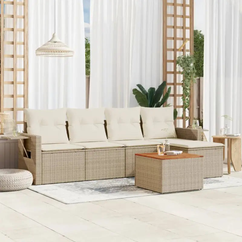 Tuinset in grijs materiaal met gepoedercoat staal en afmetingen - beige en crèmekleurig - Tuinsets