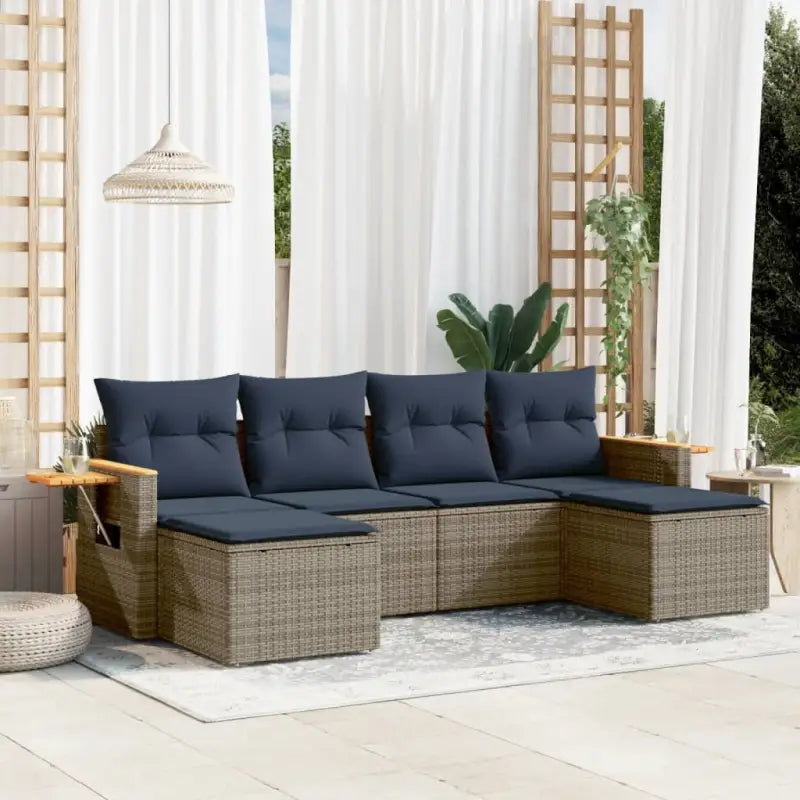 Tuinset in grijs materiaal met gepoedercoat staal en elegante afmetingen - Grijs / Zonder tafel - Tuinsets
