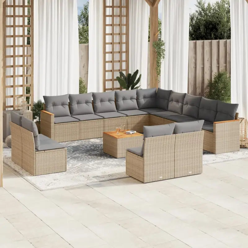 Tuinset in grijs materiaal met gepoedercoat staal en waterdichte tas - Beige en grijs / Met tafel - Tuinsets