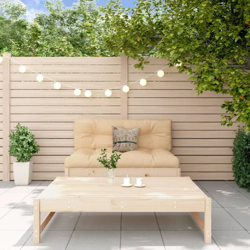 Tuinset in massief grenenhout met salontafel en voetenbank - Natuurlijk grenenhout - Tuinsets