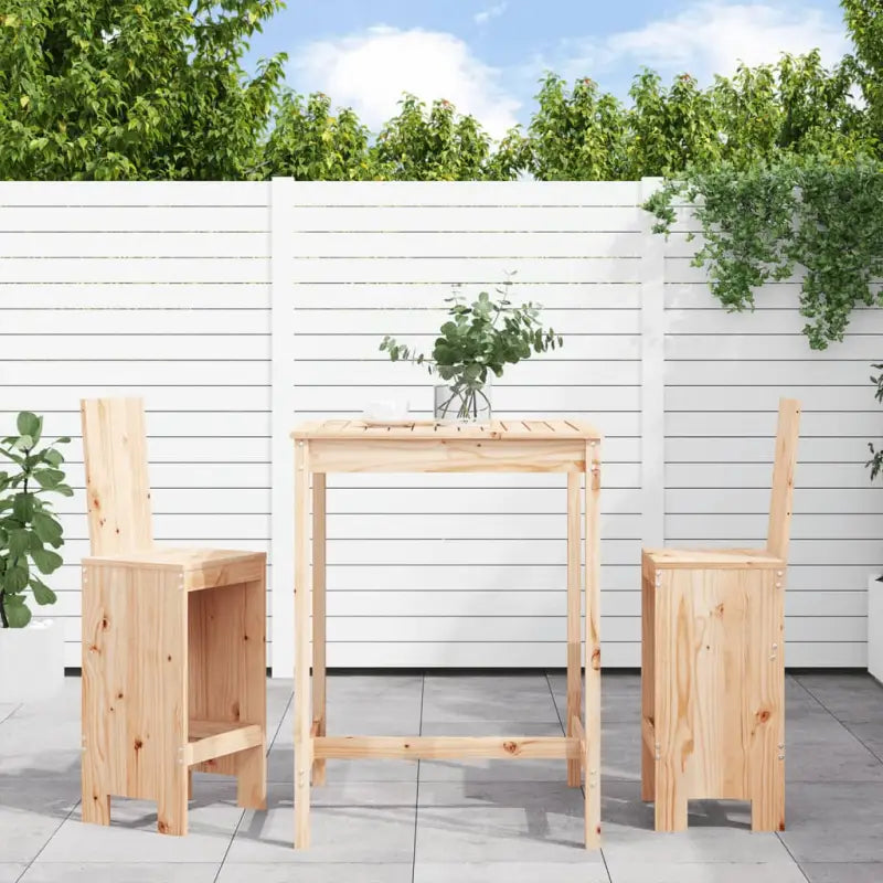 Tuinset in massief grenenhout voor gezellige buitenmomenten - Natuurlijk grenenhout - Tuinsets