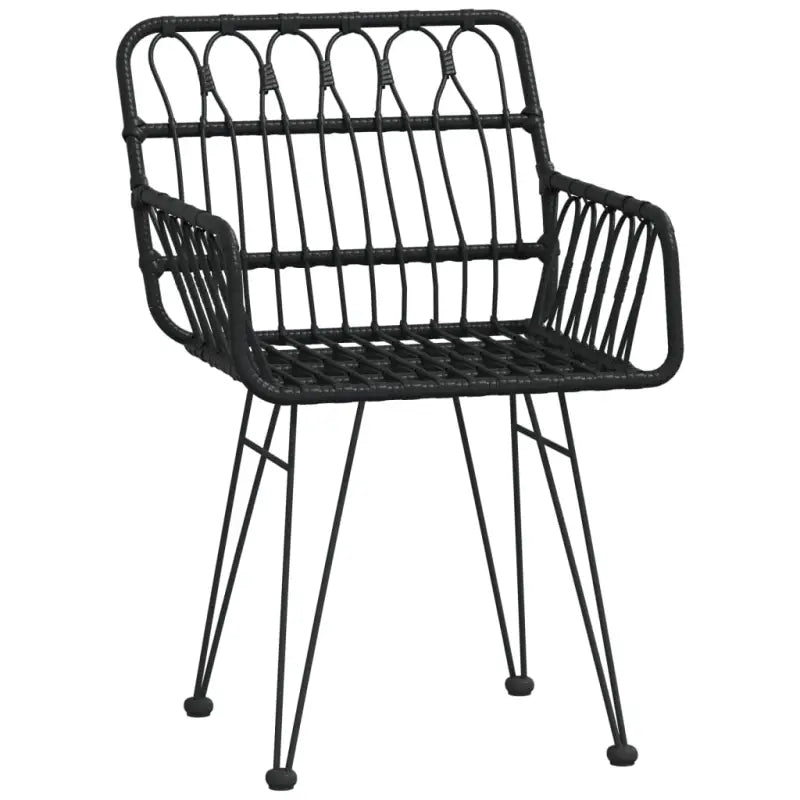 Tuinset in poly rattan met afmetingen en eenvoudig schoon te maken - Zwart - Tuinsets
