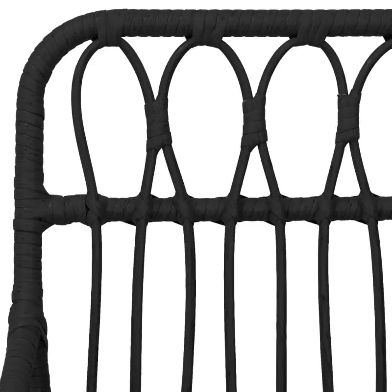 Tuinset in poly rattan met afmetingen en eenvoudig schoon te maken - Zwart - Tuinsets
