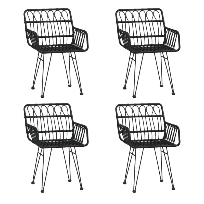 Tuinset in poly rattan met afmetingen en eenvoudig schoon te maken - Zwart - Tuinsets