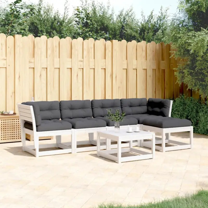 Tuinset in wit massief grenenhout voor buitenplezier - Tuinsets