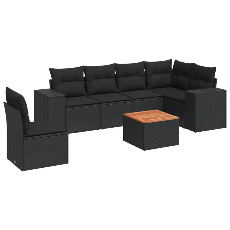 Tuinset in zwart materiaal en gepoedercoat staal voor comfortabele buitenruimte - Tuinsets