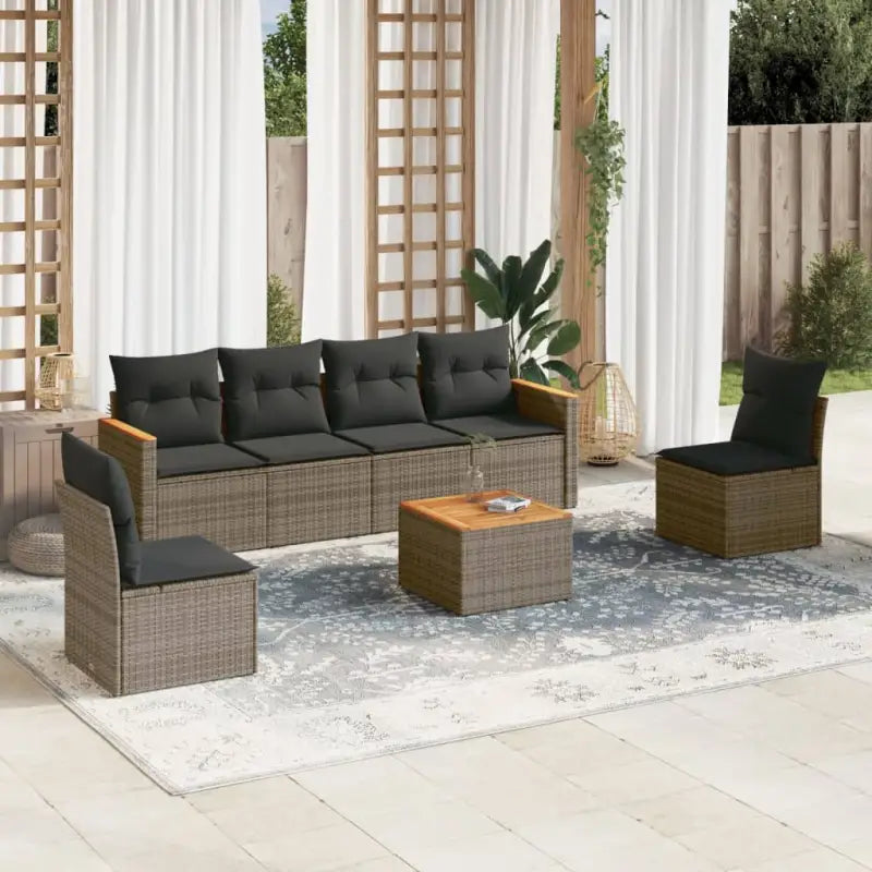 Tuinset in zwart materiaal met gepoedercoat staal en afmetingen flexibel - Grijs / Met tafel - Tuinsets