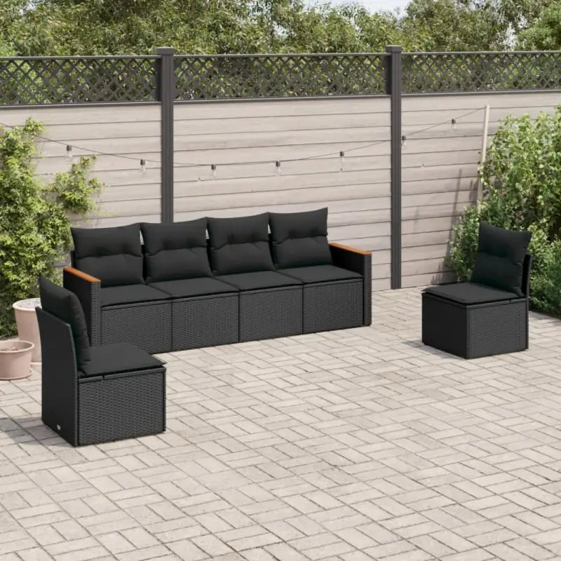 Tuinset in zwart materiaal met gepoedercoat staal en afmetingen flexibel - Zwart / Zonder tafel - Tuinsets