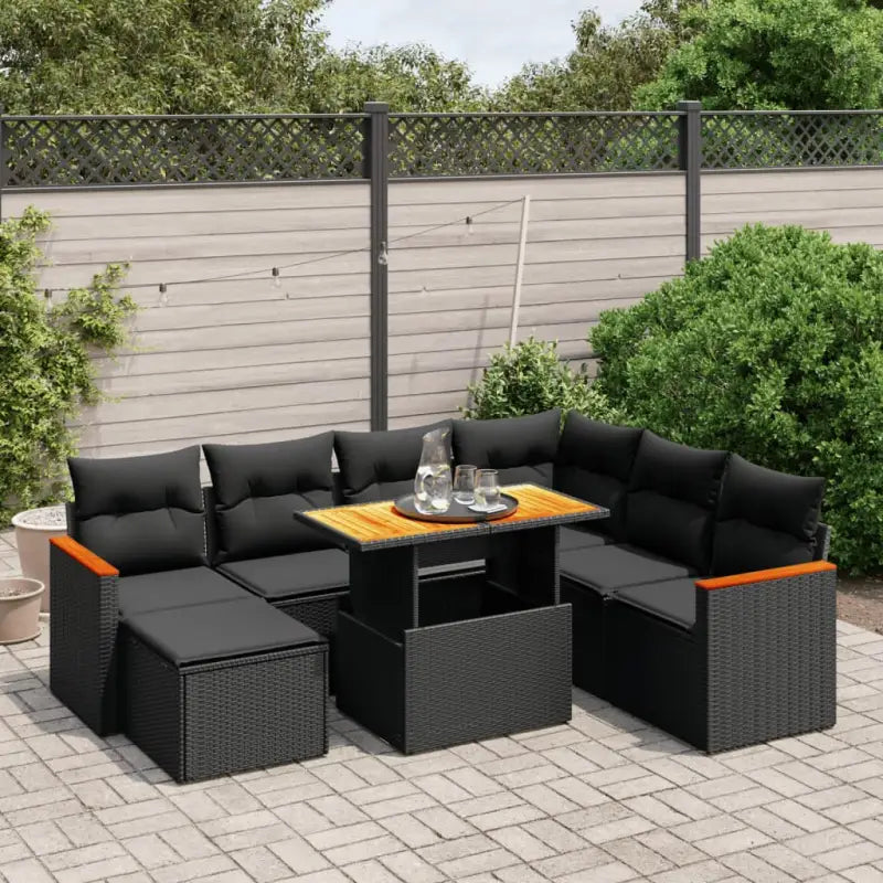 Tuinset in zwart materiaal met gepoedercoat staal en afmetingen - Tuinsets