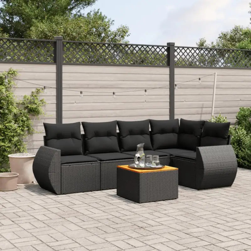 Tuinset in zwart materiaal met gepoedercoat staal en afmetingen voor buiten - Zwart / 2x middle + table + 1x corner