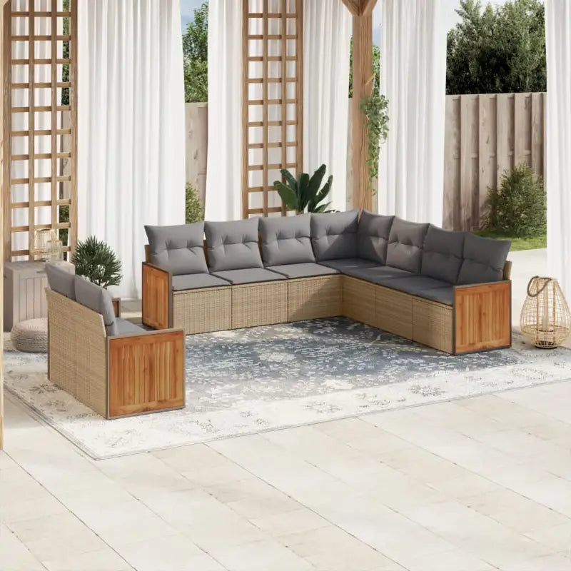Tuinset in zwart materiaal met gepoedercoat staal en comfortabele afmetingen - Beige en grijs / Zonder tafel - Tuinsets