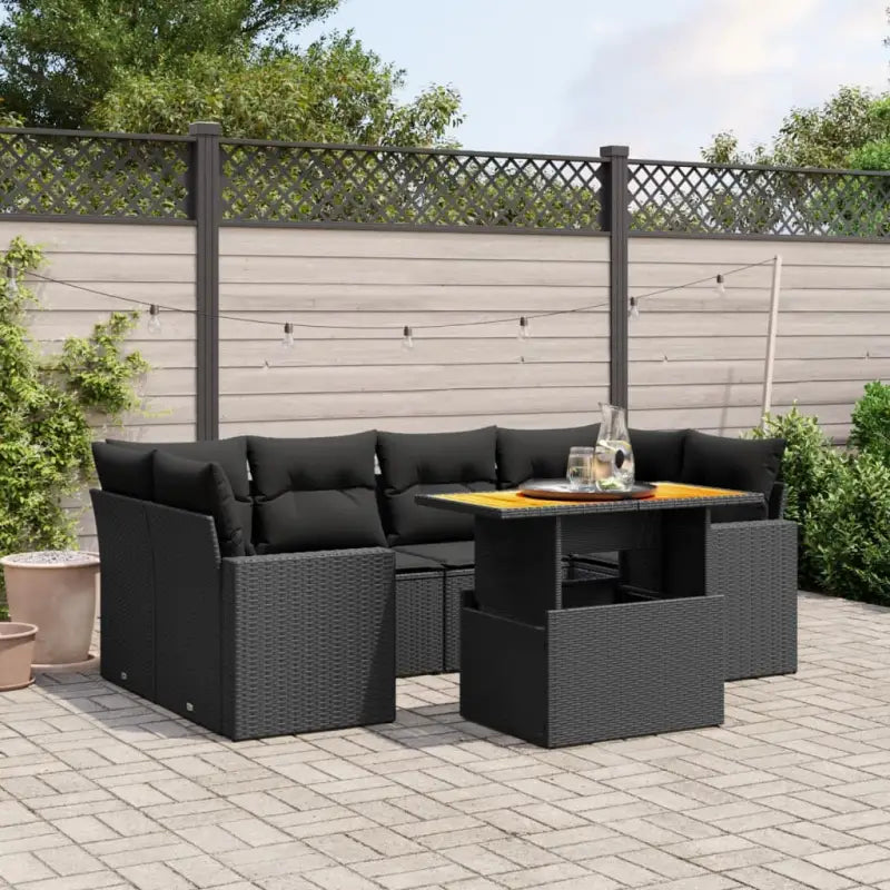 Tuinset in zwart materiaal met gepoedercoat staal en ideale afmetingen - Zwart / zonder opbergruimte - Tuinsets