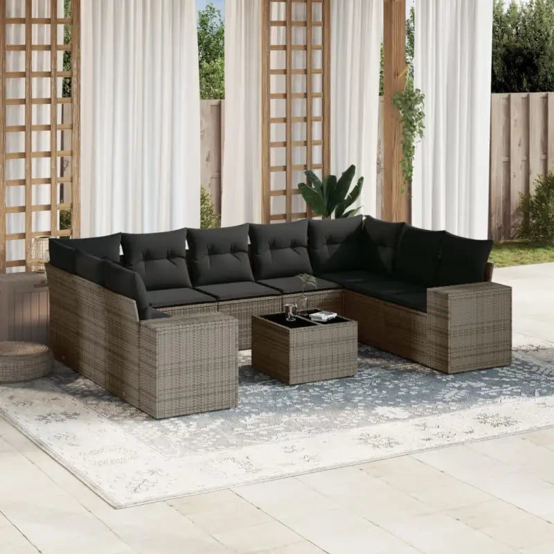Tuinset in zwart materiaal met gepoedercoat staal en perfecte afmetingen - Grijs / Zonder tafel - Tuinsets