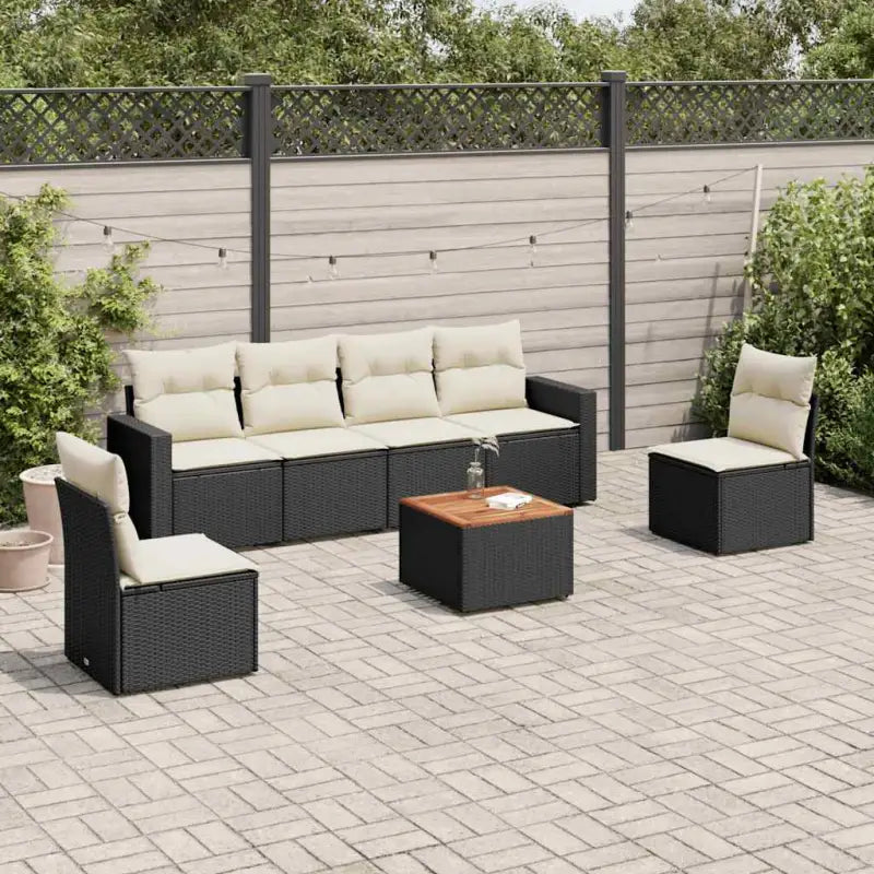 Tuinset in zwart materiaal met waterdichte tas en gepoedercoat staal - Zwart en crème - Tuinsets