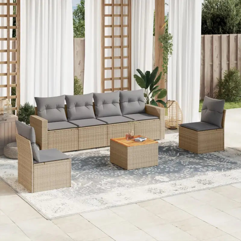 Tuinset in zwart materiaal met waterdichte tas en gepoedercoat staal - beige mix en lichtgrijs - Tuinsets