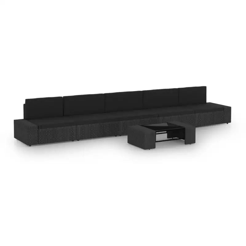 Tuinset met afmetingen hoekbank voor ontspanning en gezelligheid - 2x hoek + 3x midden + Tafel - Tuinsets