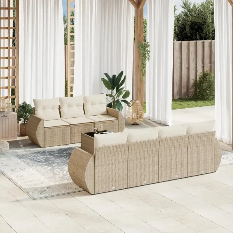 Tuinset met beige materiaal en gepoedercoat staal afmetingen - beige en crèmekleurig - Tuinsets