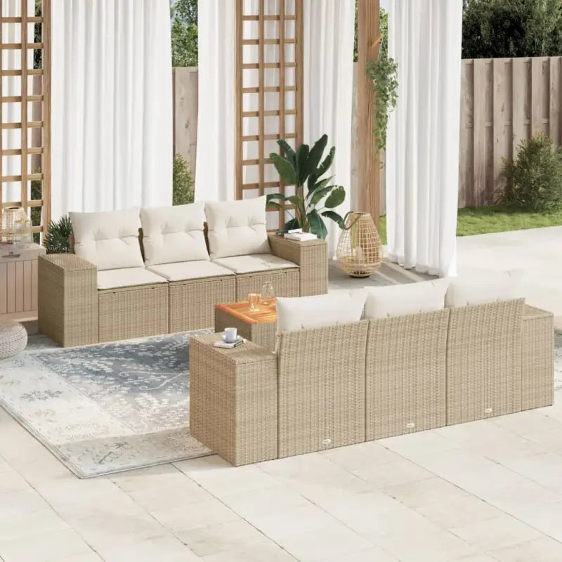 Tuinset met beige materiaal en gepoedercoat staal afmetingen - beige en crèmekleurig - Tuinsets