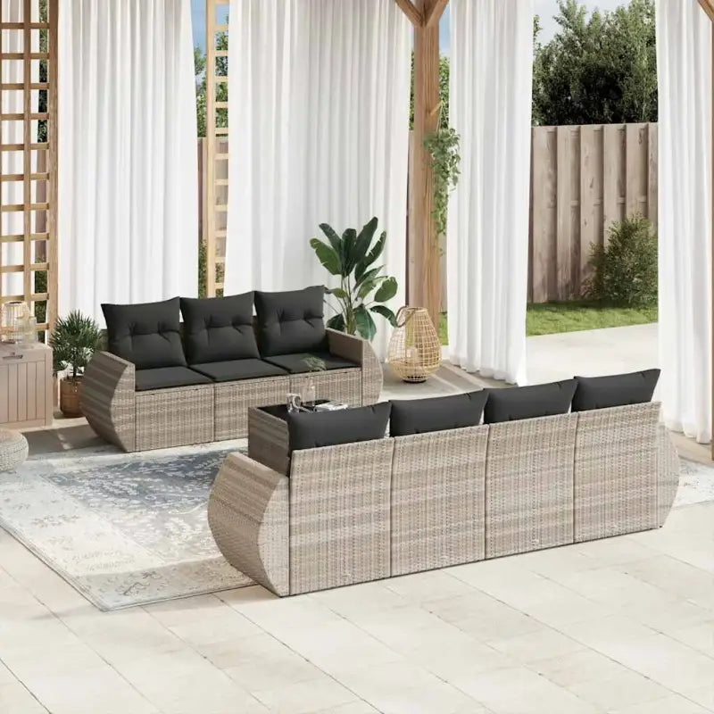 Tuinset met beige materiaal en gepoedercoat staal afmetingen - Lichtgrijs - Tuinsets