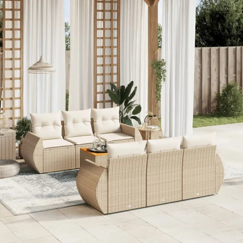 Tuinset met beige materiaal en gepoedercoat staal afmetingen - beige en crèmekleurig - Tuinsets