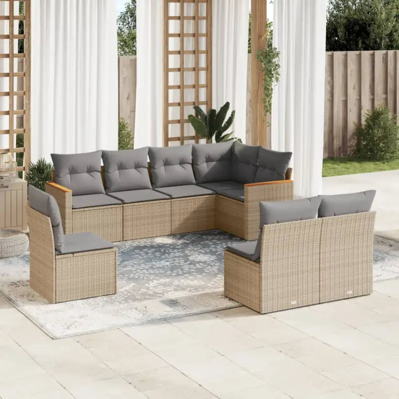 Tuinset met beige materiaal en gepoedercoat staal afmetingen - Gemengd beige / Zonder tafel - Tuinsets