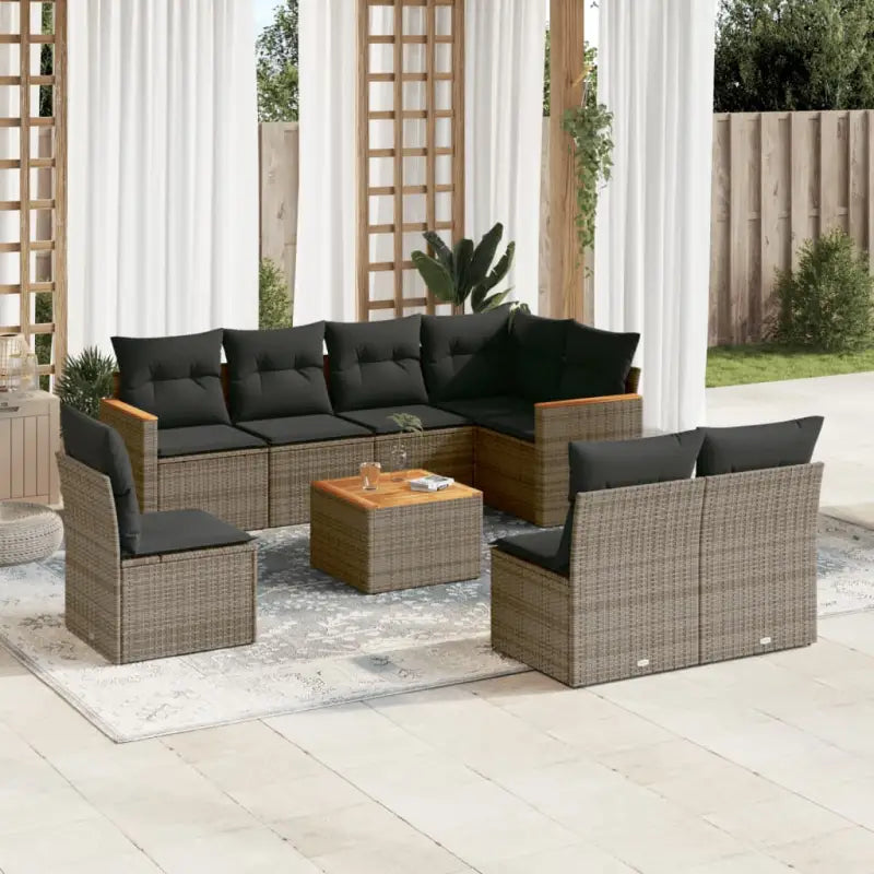 Tuinset met beige materiaal en gepoedercoat staal afmetingen - Grijs / Met tafel - Tuinsets