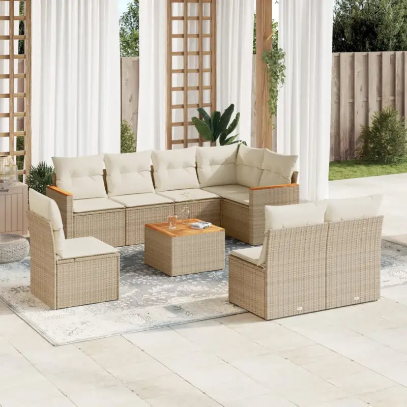 Tuinset met beige materiaal en gepoedercoat staal afmetingen - Beige / Met tafel - Tuinsets