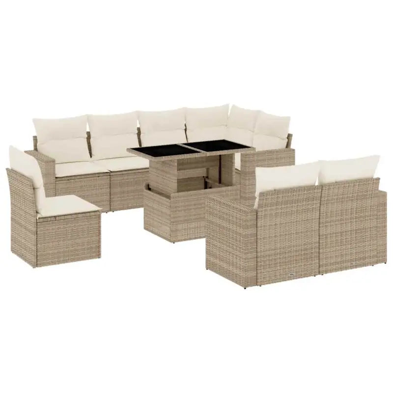 Tuinset met beige materiaal en gepoedercoat staal afmetingen - Tuinsets
