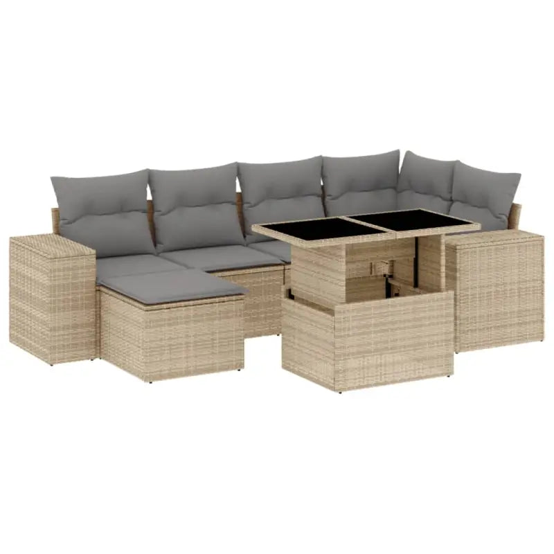 Tuinset met beige materiaal en gepoedercoat staal afmetingen - Tuinsets