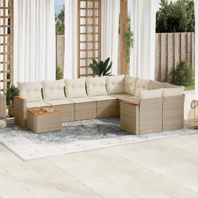 Tuinset met beige materiaal en gepoedercoat staal afmetingen - Beige - Tuinsets