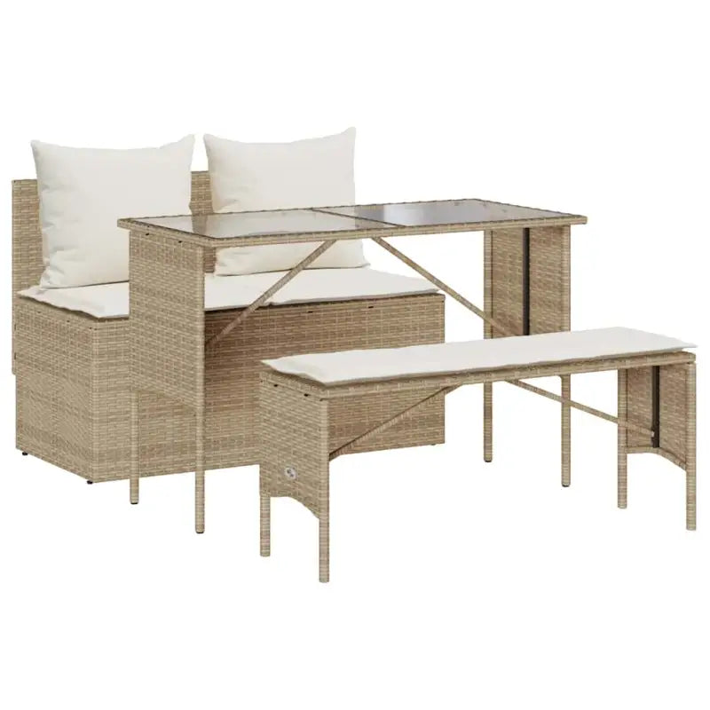Tuinset met beige materiaal en gepoedercoat staal afmetingen - Tuinsets