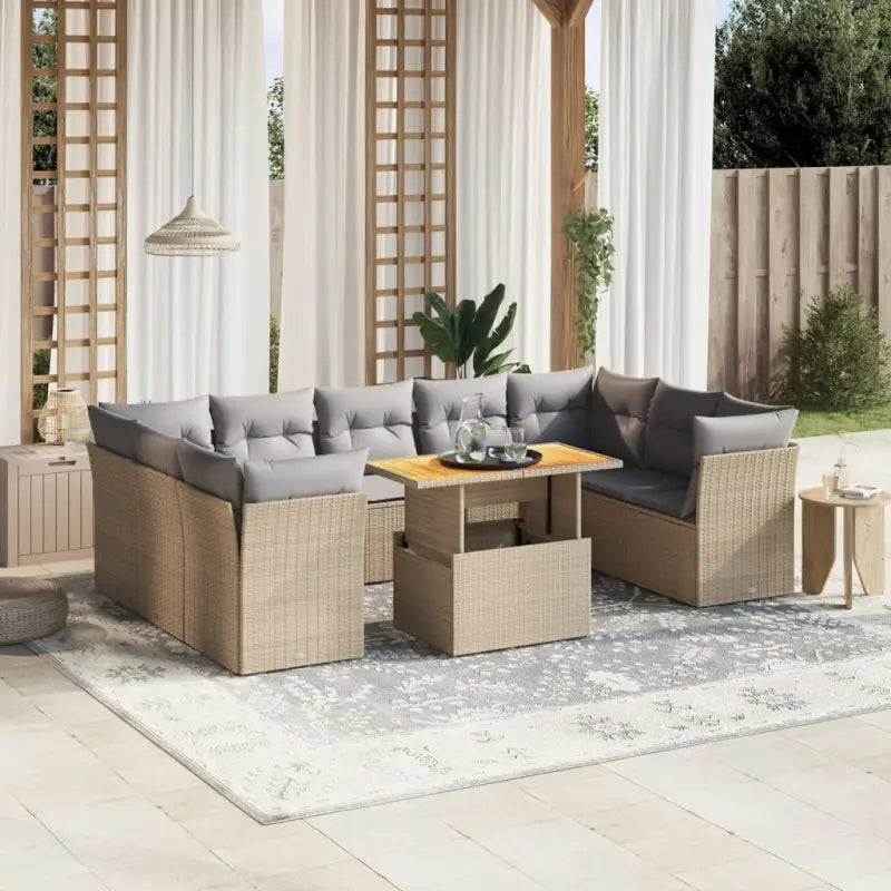 Tuinset met beige materiaal en gepoedercoat staal afmetingen - Tuinsets