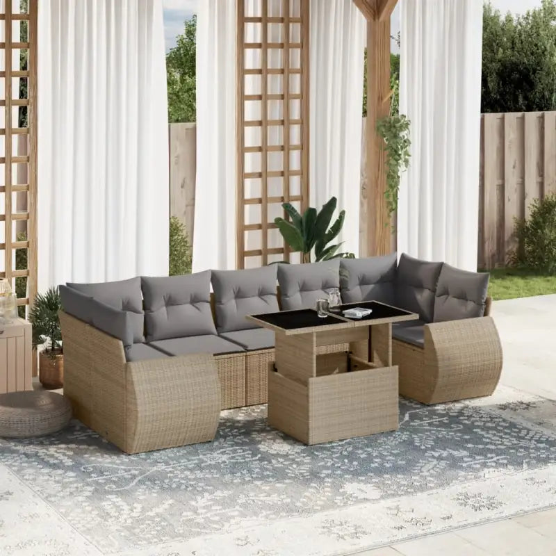 Tuinset met beige materiaal en gepoedercoat staal afmetingen - Tuinsets