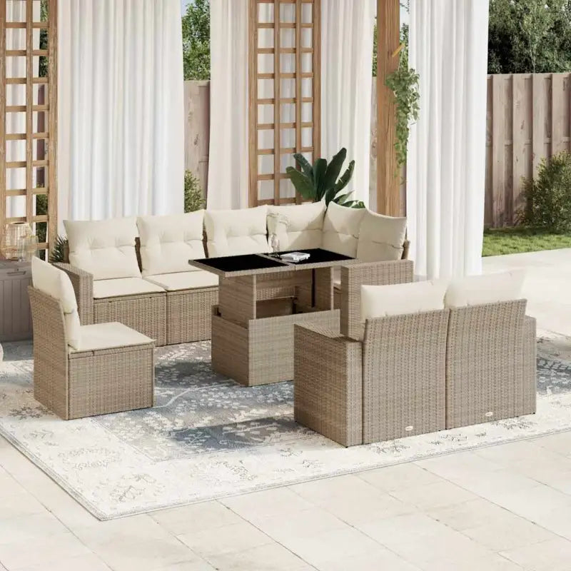 Tuinset met beige materiaal en gepoedercoat staal afmetingen - Tuinsets